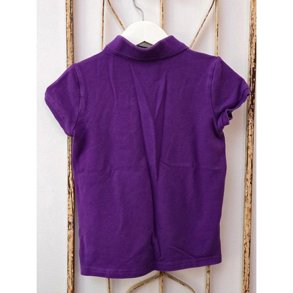 Ralph‎ Lauren Kids Polo Shirt Size 6 Purple Equestrian Patch Short Sleeve